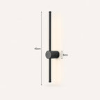 Rotatable touch dimmable LED contemporary wall light in black 40cm — suits low ceilings and narrow bedside walls.