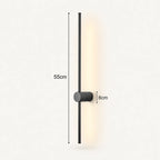 Rotatable touch dimmable LED contemporary wall light in black 55cm — mid-size for bedroom and living room walls.