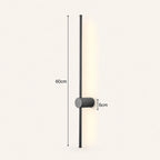 Rotatable touch dimmable LED contemporary wall light in black 60cm — versatile size for bedside and feature wall use.