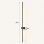 Rotatable touch dimmable LED contemporary wall light in black 80cm — a longer panel for wide walls and living rooms.