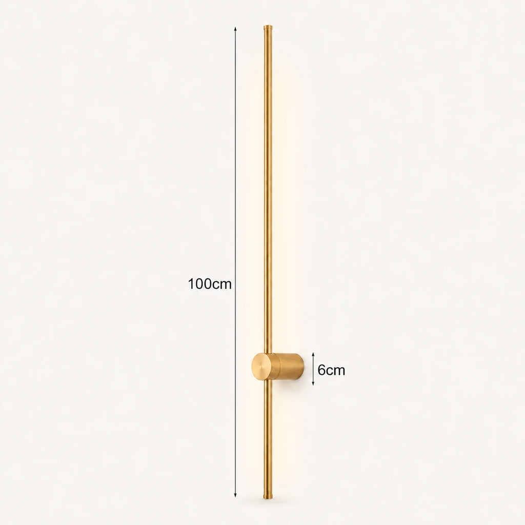 Rotatable touch dimmable LED contemporary wall light in copper 100cm — statement-length warm metallic panel for wide walls.