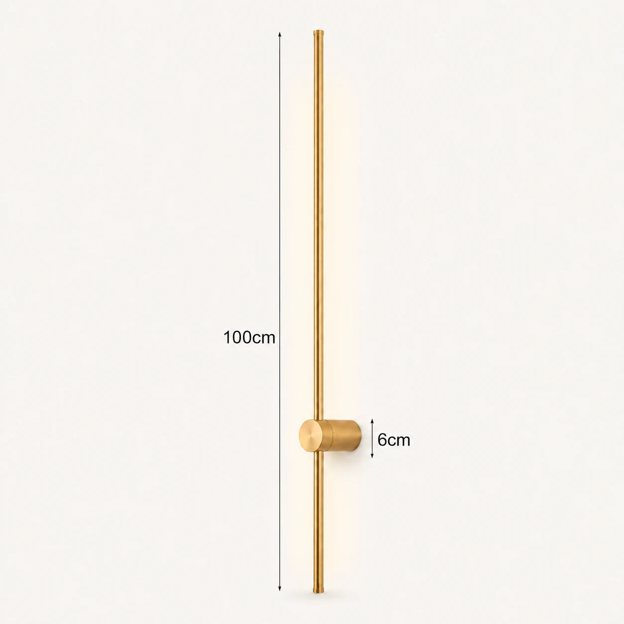 Rotatable touch dimmable LED contemporary wall light in copper 100cm — statement-length warm metallic panel for wide walls.