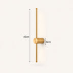 Rotatable touch dimmable LED contemporary wall light in copper 40cm — compact warm-toned panel for small bedside walls.