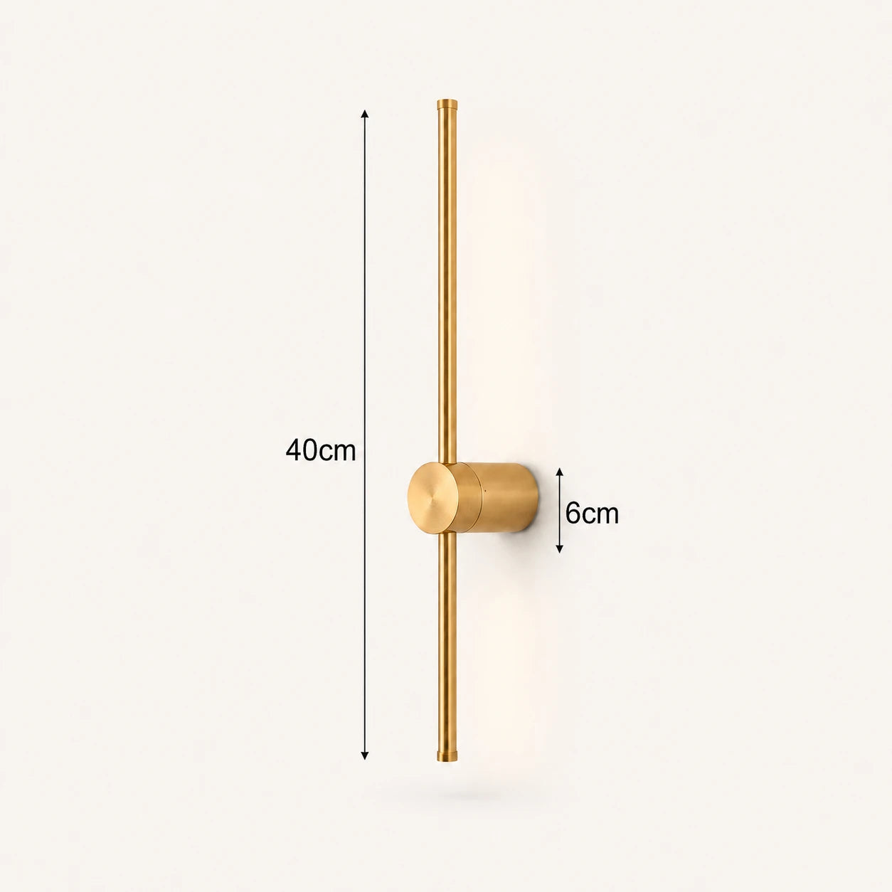 Rotatable touch dimmable LED contemporary wall light in copper 40cm — compact warm-toned panel for small bedside walls.