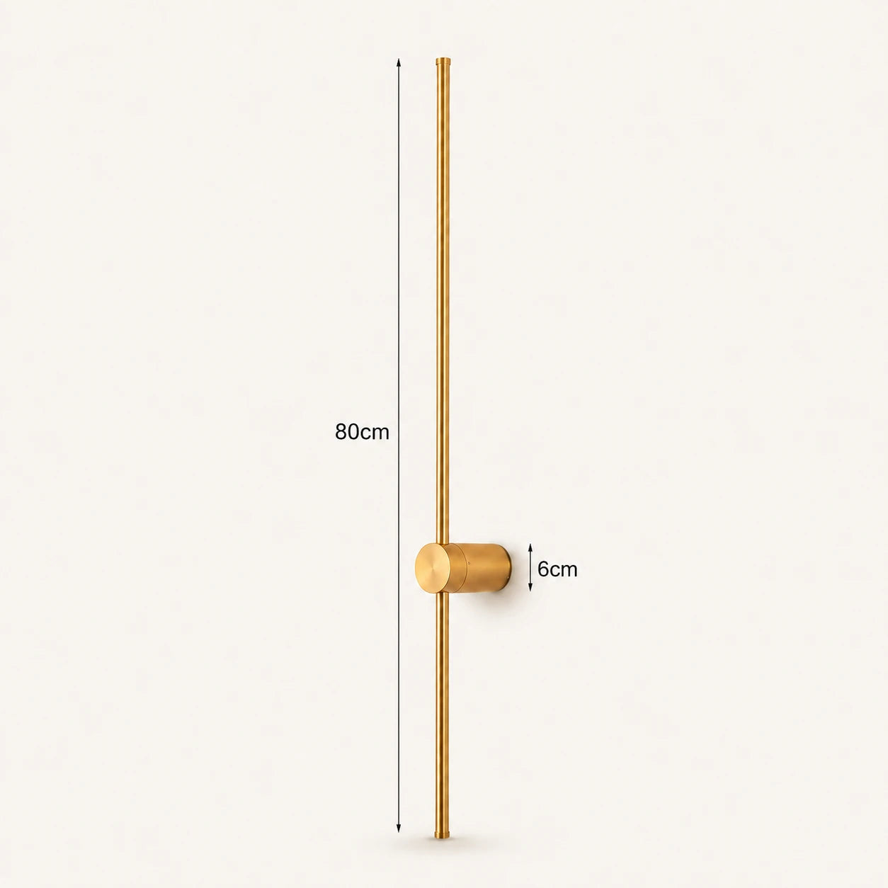 Rotatable touch dimmable LED contemporary wall light in copper 80cm — wide warm metallic panel for feature walls.