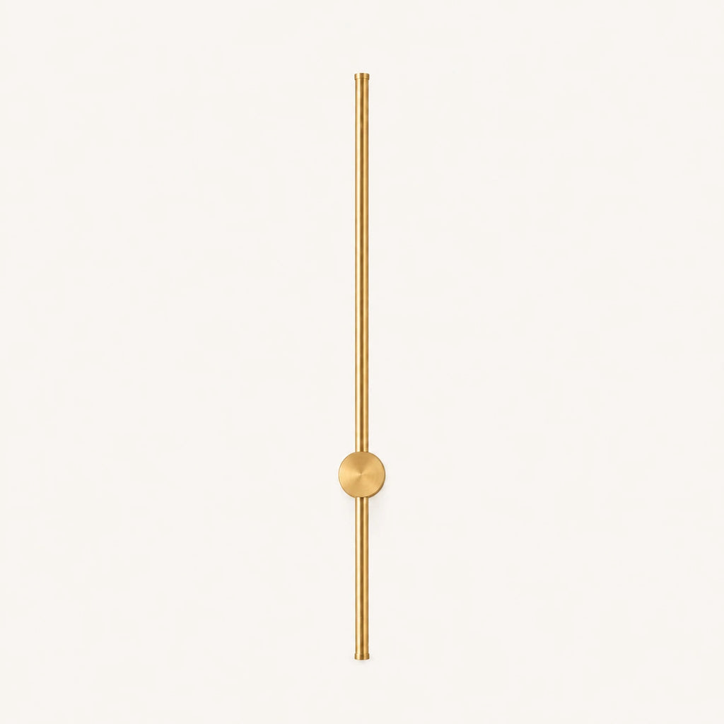 Rotatable touch dimmable LED contemporary wall light in copper 60cm from the front — warm metallic panel finish.