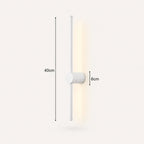 Rotatable touch dimmable LED contemporary wall light in white 40cm — compact clean panel for narrow bedside walls.