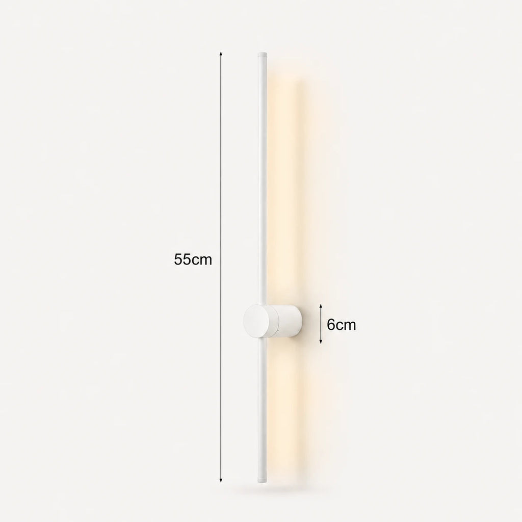 Rotatable touch dimmable LED contemporary wall light in white 55cm — mid-size clean panel for bedroom and living rooms.