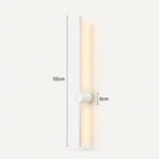 Rotatable touch dimmable LED contemporary wall light in white 55cm — mid-size clean panel for bedroom and living rooms.
