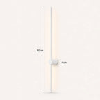 Rotatable Touch Dimmable LED Contemporary Wall Light in white finish, 80cm length size dimension diagram