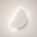 Rotating half-disc LED modern wall light in white — clean minimal semicircular LED panel for modern and Nordic bedrooms.