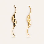 Sculptural dual-curve LED modern wall light in black and gold in 60cm, 80cm, and 100cm size options.
