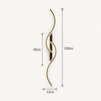 Sculptural dual-curve LED modern wall light in black 100cm — statement-length dual curves for wide feature walls.
