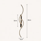 Sculptural dual-curve LED modern wall light in black 80cm — mid-size sweeping curves for living room feature walls.