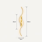 Sculptural dual-curve LED modern wall light in gold 60cm — warm metallic curved arms for contemporary interiors.