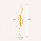 Sculptural dual-curve LED modern wall light in gold 80cm — wide warm metallic curves for bedroom and living rooms.