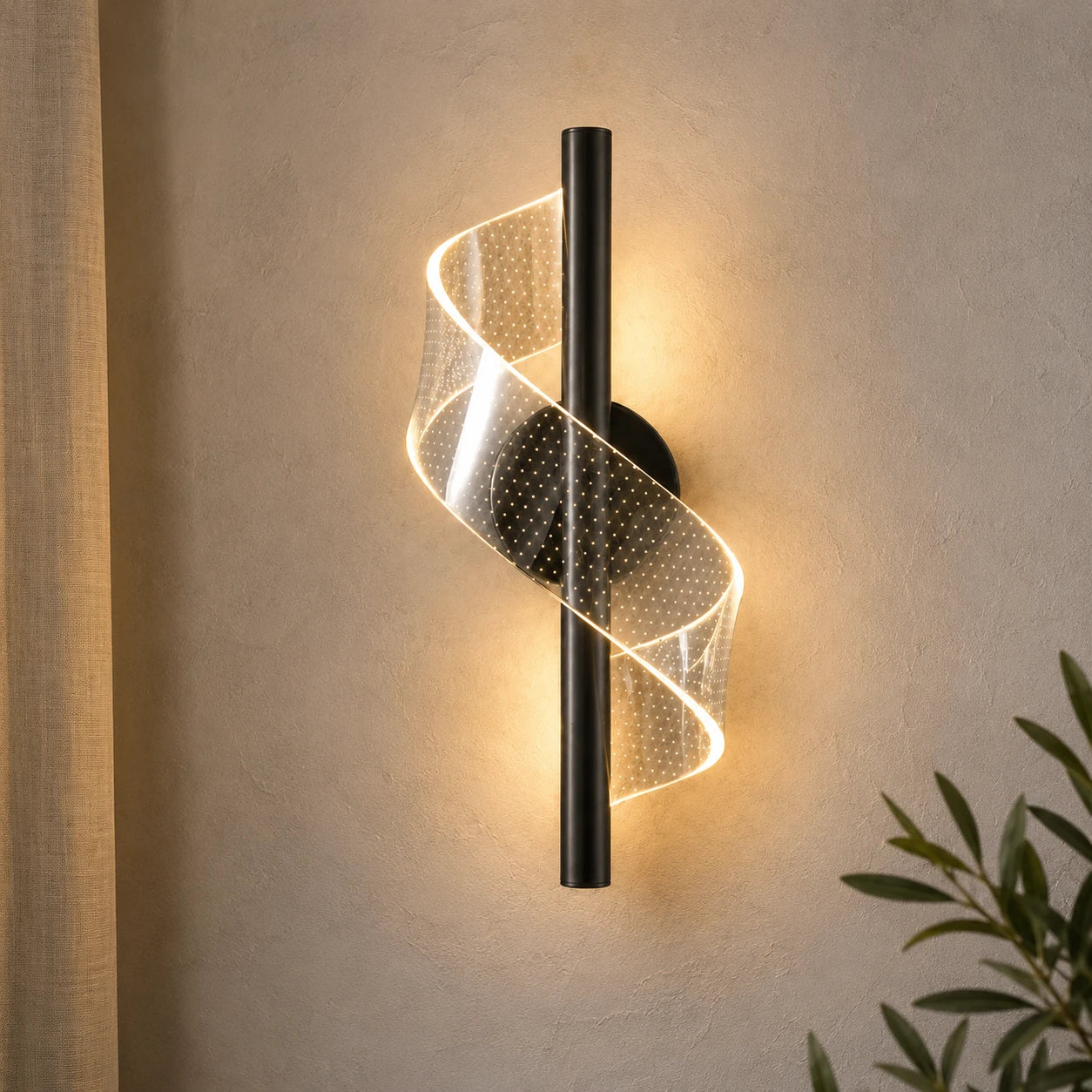 spiral-colour-changing-led-modern-wall-light-black