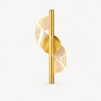 Spiral colour changing LED modern wall light in gold — product view showing the spiral LED panel and brushed gold hardware.