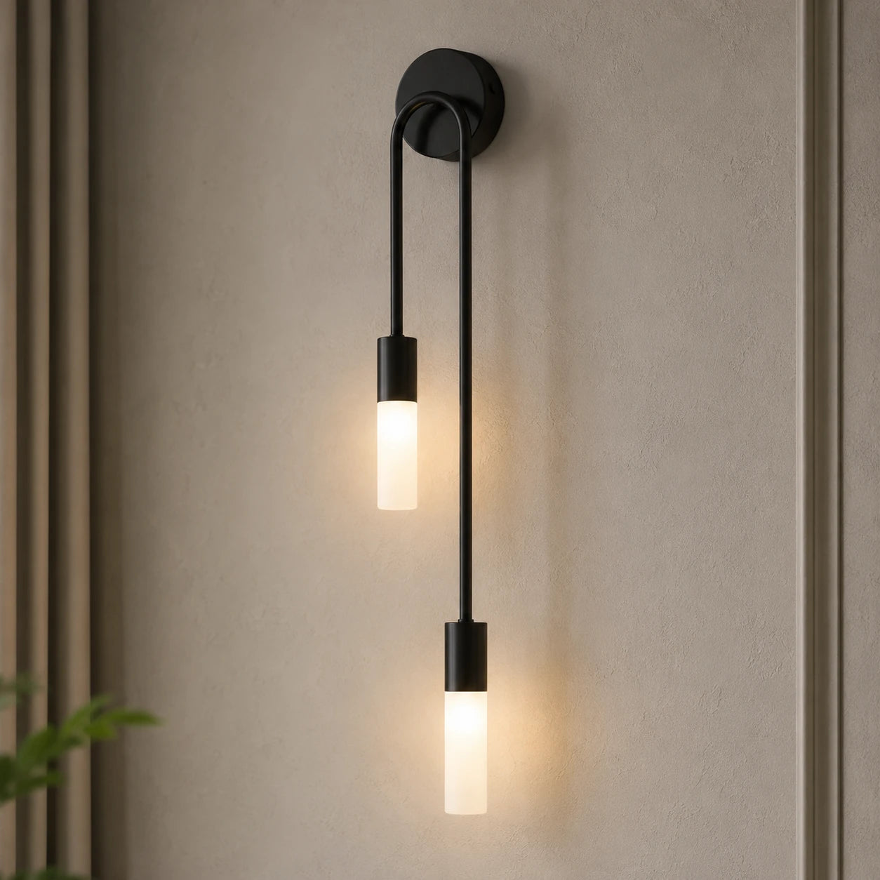 Twin Arm Candle Modern Wall Sconce