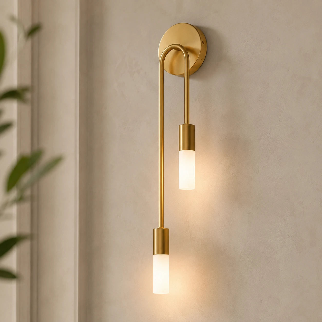 Twin Arm Candle Modern Wall Sconce