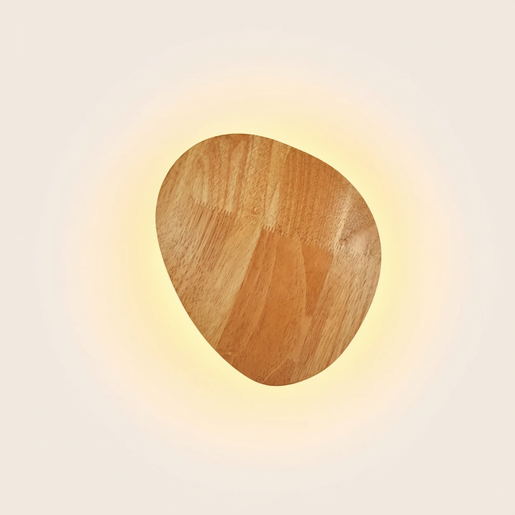 Wooden Backlit LED Japandi Wall Light