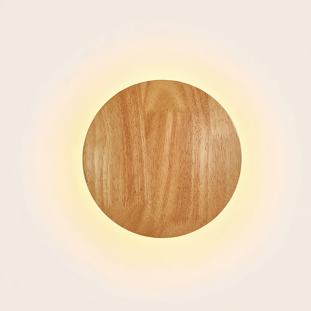 Wooden Backlit LED Japandi Wall Light