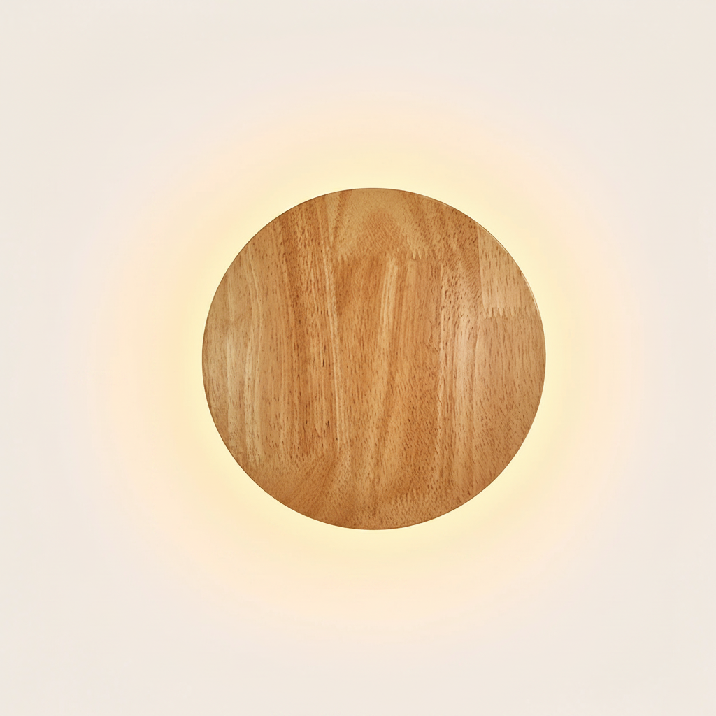 Wooden Backlit LED Japandi Wall Light